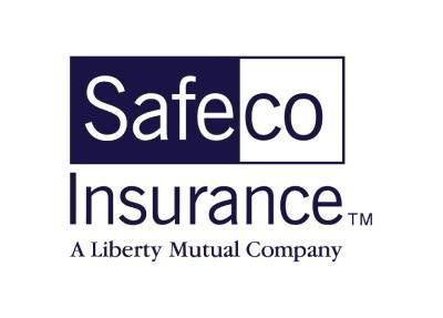 Safeco Insurance logo, blue and white with text 