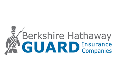 Berkshire Hathaway GUARD Insurance Companies logo with a silhouetted soldier holding a musket.