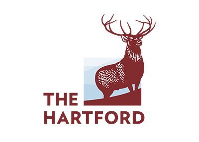 A maroon stag on a hill, with 