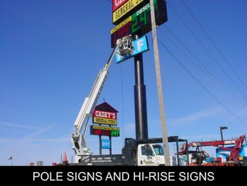 Caseys Gas Pole Sign