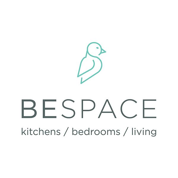 The logo for bespace kitchens / bedrooms / living has a bird on it.