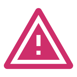 A pink triangle with an exclamation point inside of it.