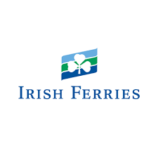 The logo for irish ferries has a clover on it.