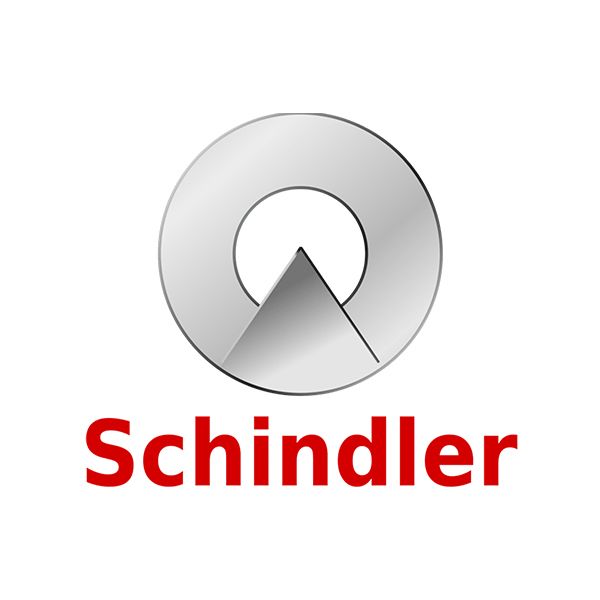 A logo for schindler with a mountain in the center