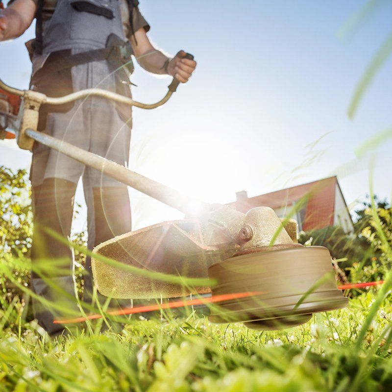 Gardening With A Brush Cutter — Watkinsville, GA — Four Seasons Lawn Maintenance