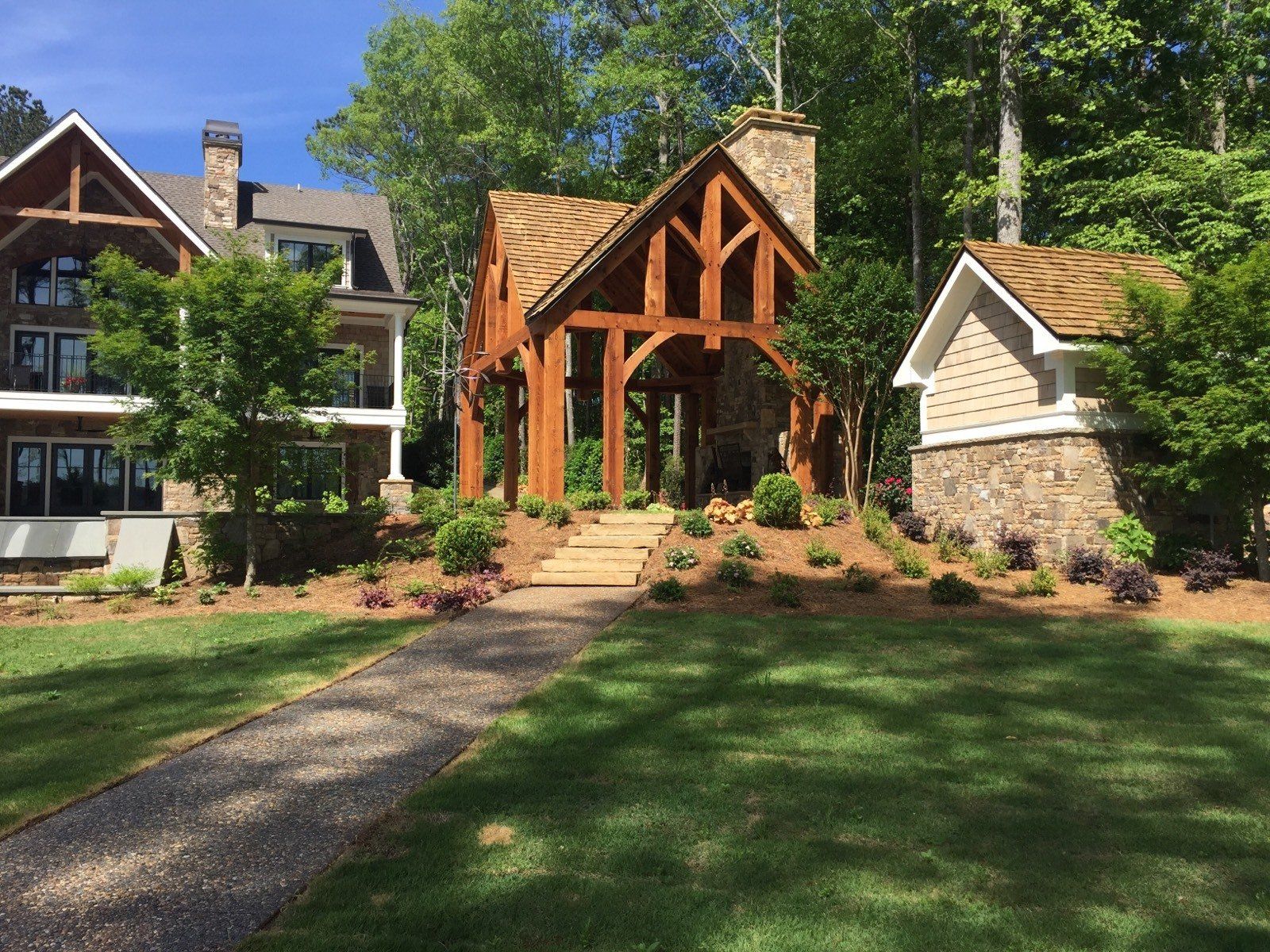 Lawn With Pathway — Watkinsville, GA — Four Seasons Lawn Maintenance