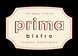 A logo for prima bistro in whidbey island washington
