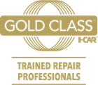 Gold Class Trained Repair Professionals logo. Gold text on a white background.