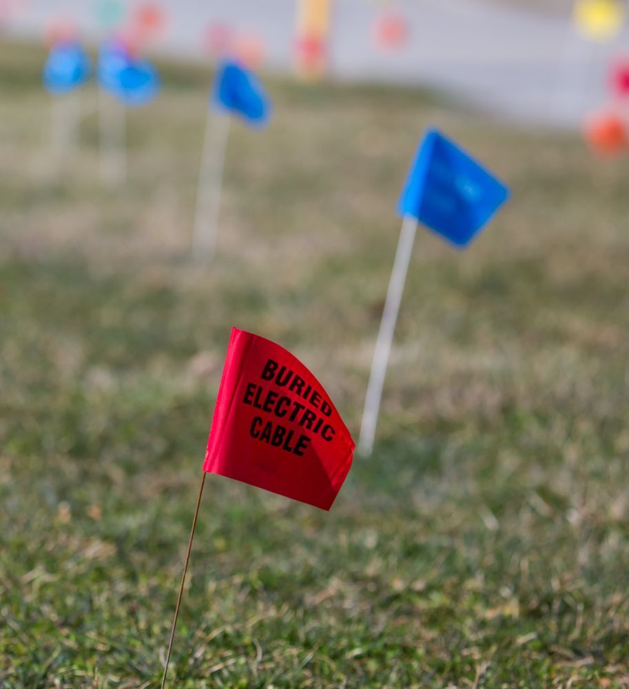 Red Flag Marking Buried Electric Cable, Other Color Utility Flags — Found It Down Under in Kilkivan, QLD