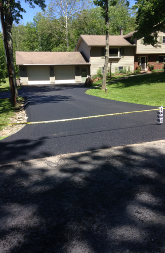 Hot Asphalt on Driveway — Middletown, NY — E. Sprague & Sons Paving Inc.