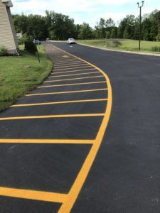 An area in Cornwall, NY, that has asphalt seal coating