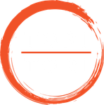 Orange brushstroke circle logo with faint “TORI TORI SUSHI” text in the center