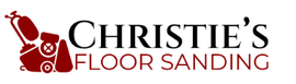 Christie’s Floor Sanding logo with red floor sander icon and black-and-red text