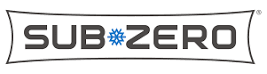 Sub-Zero logo in gray and black with a blue snowflake icon replacing the hyphen