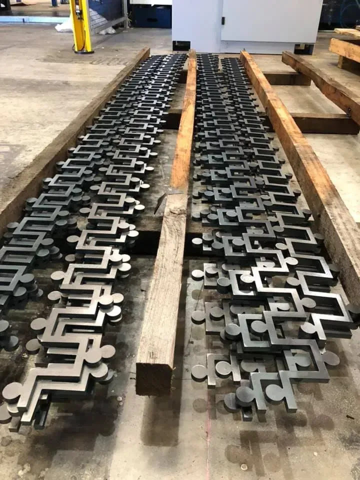 Metal pieces beautifully cut by laser