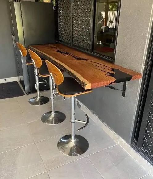 A Wooden Bar Bench — Mackay Hardwood Sales in Freshwater Point, QLD