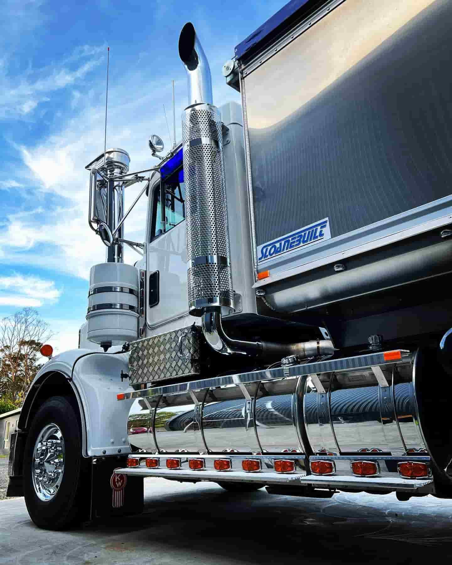 A Large Semi Truck Is Parked In A Parking Lot — JMAK Haulage & Landscapes Supplies In Nowra, NSW