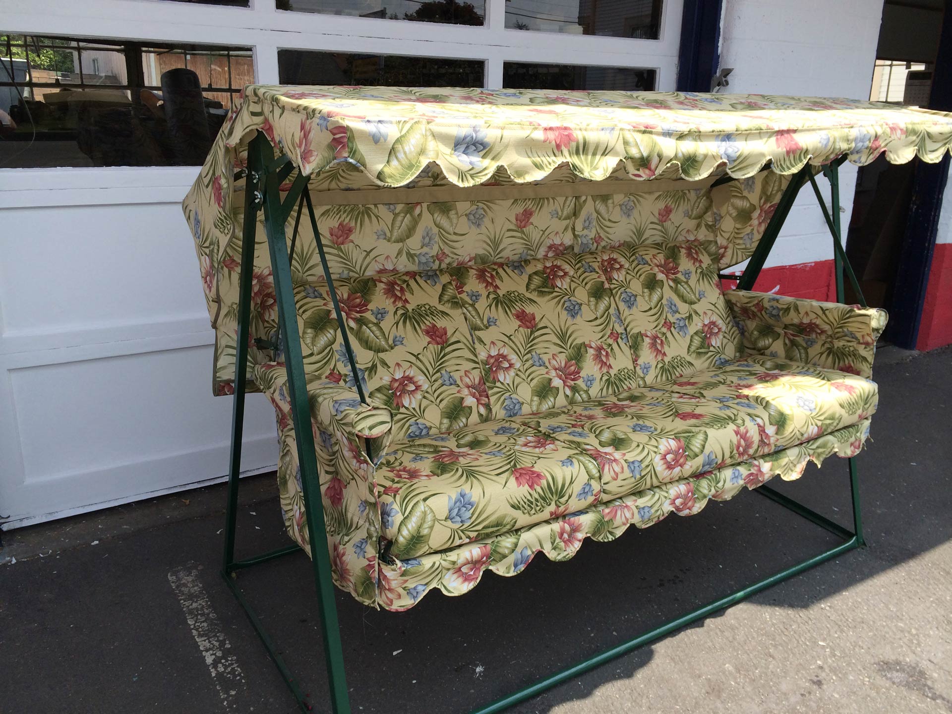 upholstered porch swing