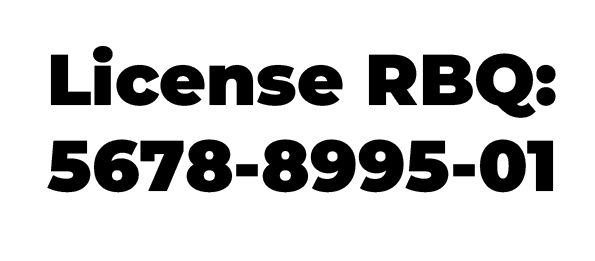 Un logo noir et blanc pour une licence rbq.