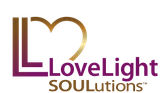 a logo for lovelight soulutions with a heart in the middle .