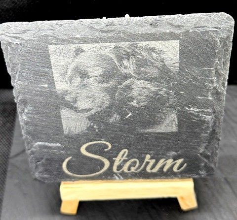 Leistenen onderzetter vierkant of rond / Slate coaster square or round