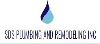 SDS Plumbing and Remodeling Inc. logo with a blue water droplet icon