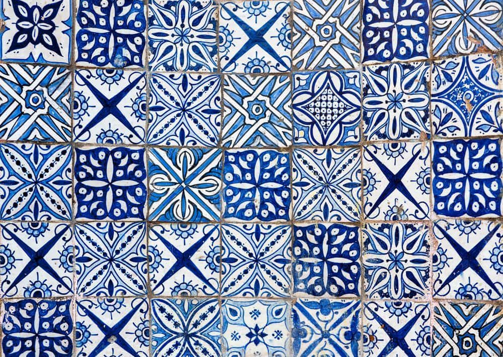 A Bunch of Blue and White Tiles With Different Designs on Them — Northern Tile Gallery in Winnellie, NT