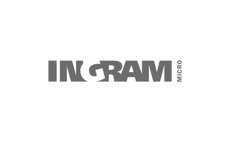 A black and white logo for ingram micro on a white background.