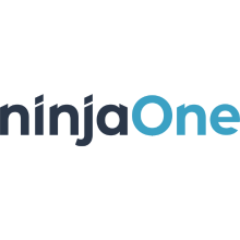 The logo for ninjaone is blue and black on a white background.