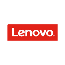 The lenovo logo is red and white on a white background.