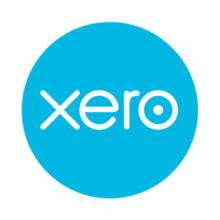 The xero logo is in a blue circle on a white background.