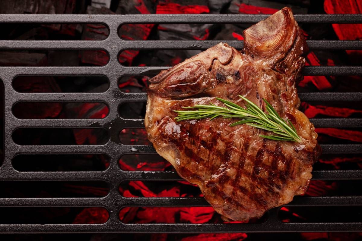 T-bone steak on a grill near Carlisle, KY