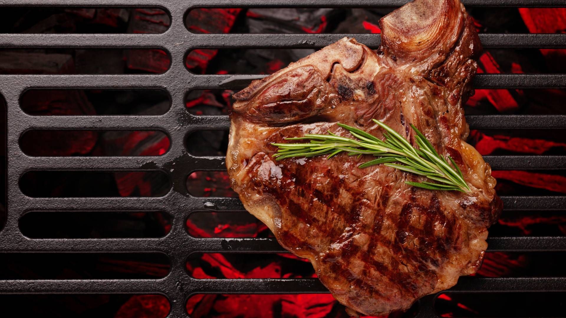 T-bone steak on a grill near Carlisle, KY