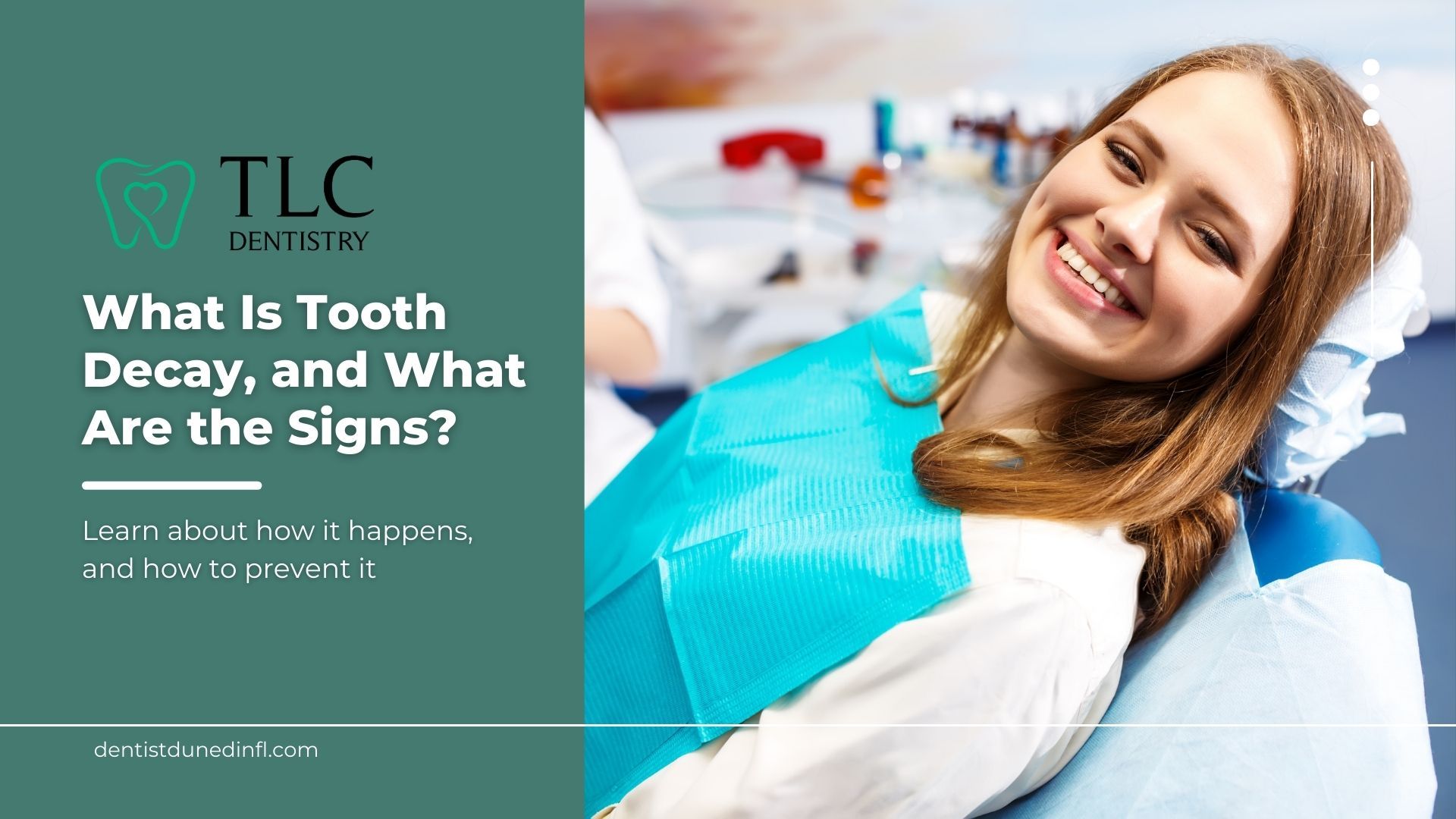 Woman smiling at dental office