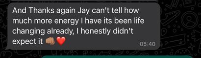 A screenshot of a text message between two people.