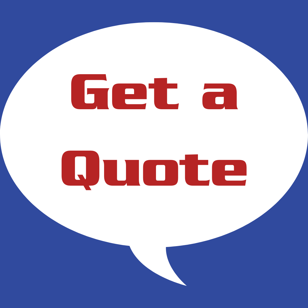 A speech bubble that says get a qoute