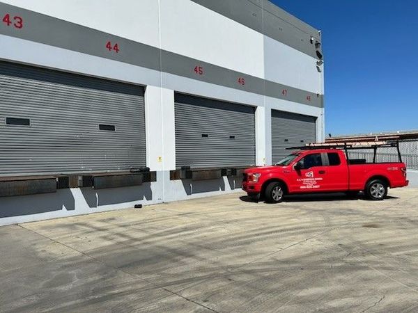 Red Store Doors — Gardena, Ca — R & S Overhead Doors of South Bay