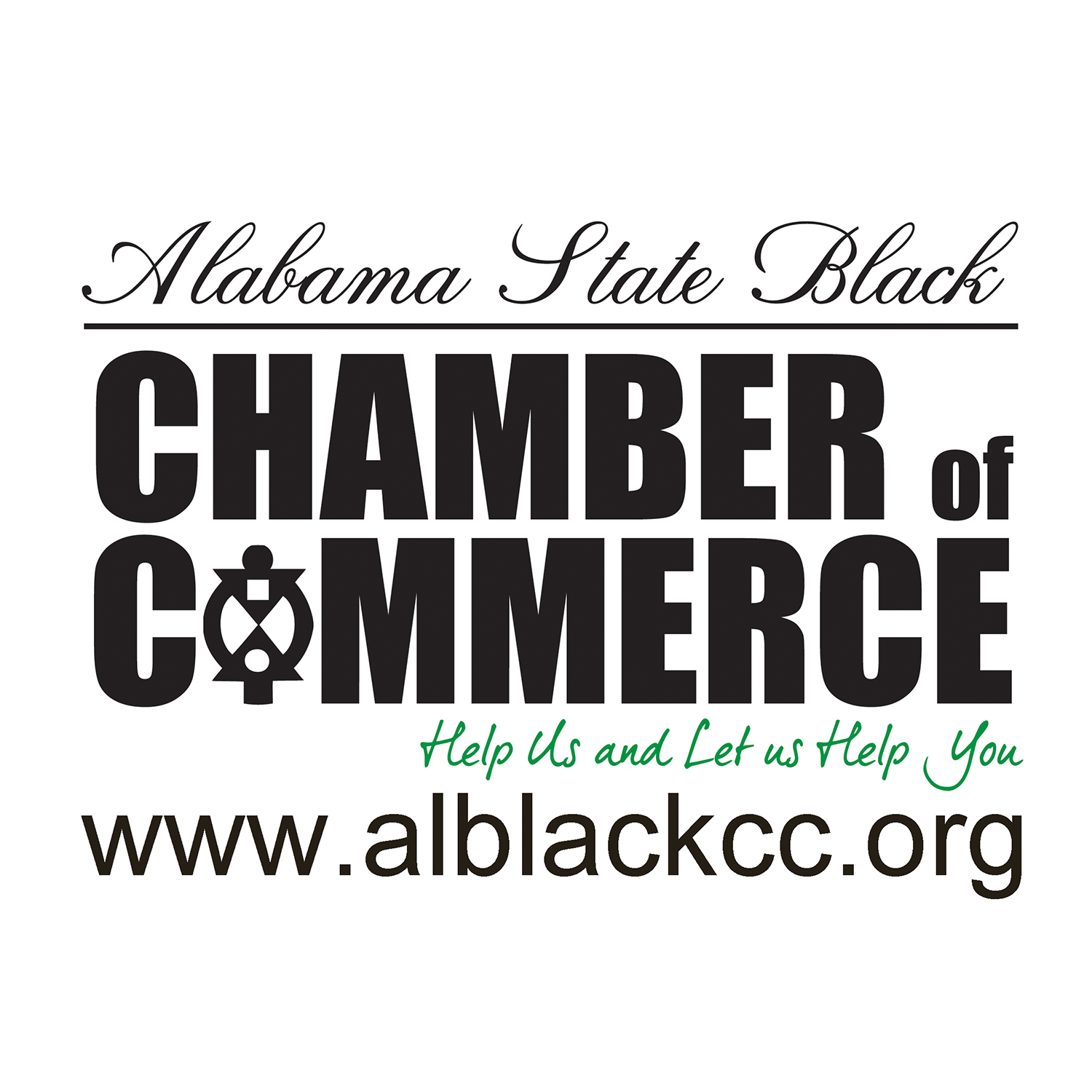 The logo for the alabama state black chamber of commerce.