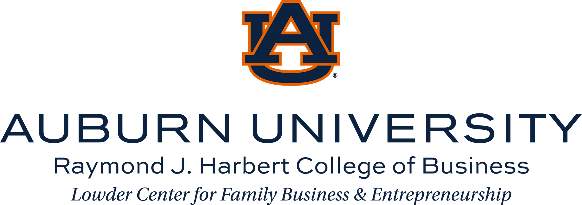 The logo for auburn university raymond j. harbert college of business