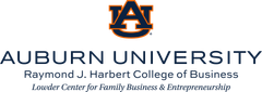 The logo for auburn university raymond j. harbert college of business