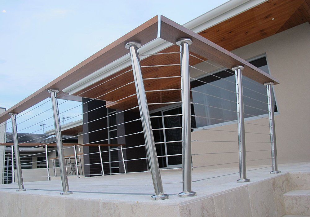 Stainless Steel Balustrade with Wood Accent  — HERC Equipment in Wauchope, NSW