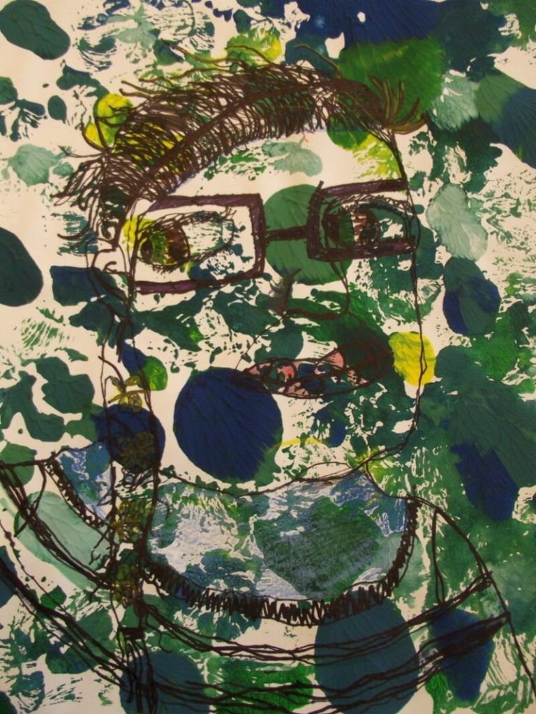 5th_contour_portrait_drawing_monoprint_1