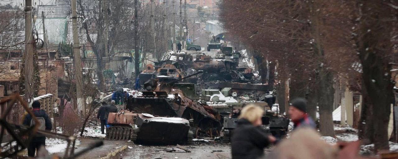A street near Anika's home in Kyiv following the Russian invasion.