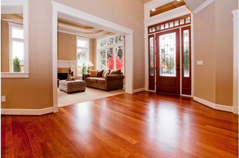 Beautiful hardwood floors in the entry way of a luxury home in Worcester, MA