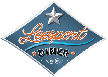 A logo for leesport diner with a star on it