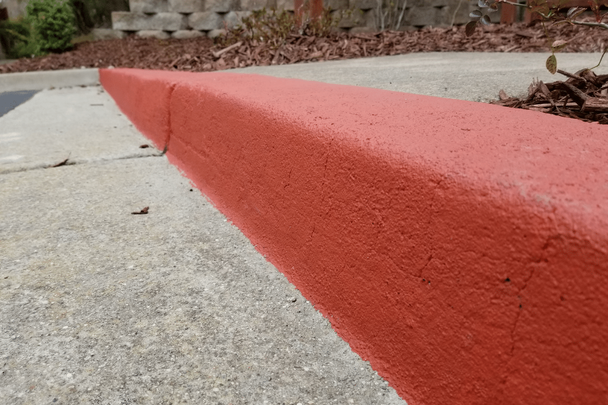 red concrete parking curb in Cincinnati OH
