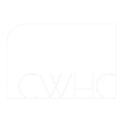 Faint white logo with stylized letters on a light background