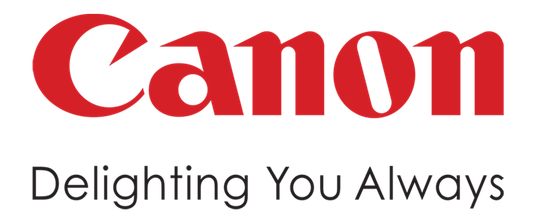 The Canon logo in red with the tagline 