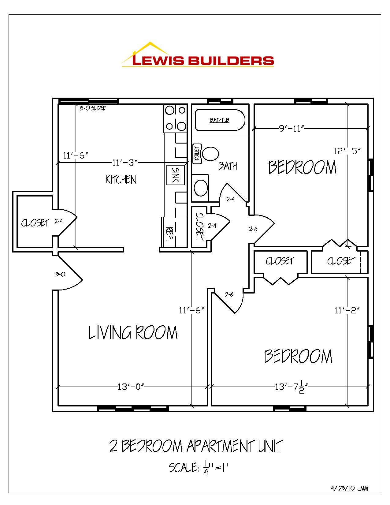 2 Bedroom Apartment Floor Plan
