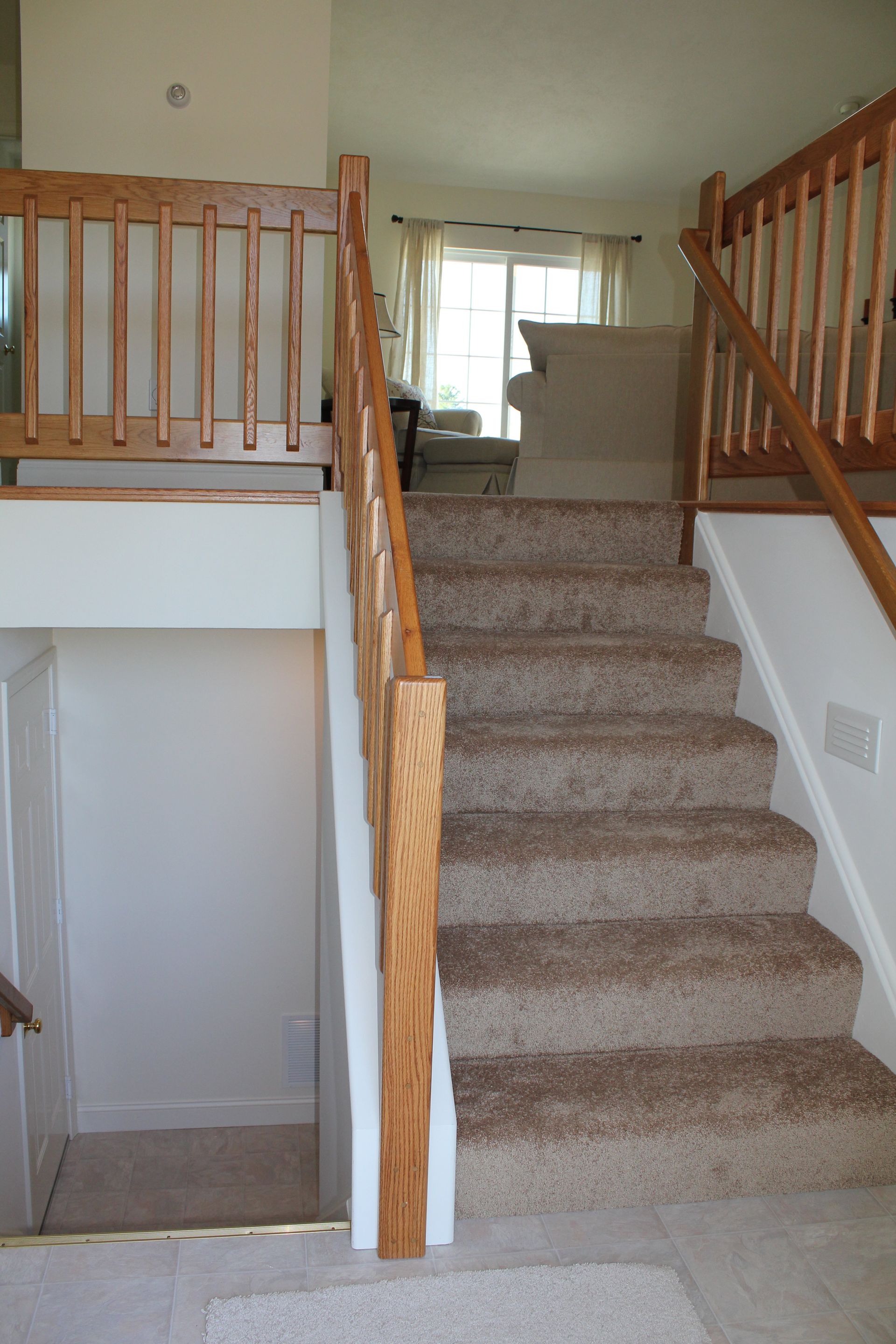 Stairs leading up to the second floor of a house
